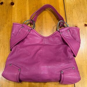 Kooba Magenta Pink Leather Women's Bag EUC slouchy hobo y2k